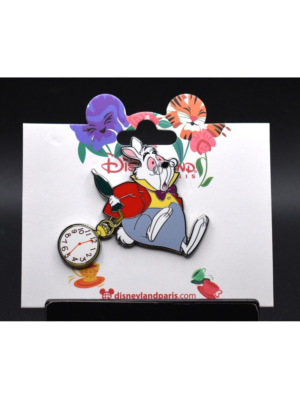 Disney DLP Paris White Rabbit Alice in Wonderland Running Clock Pin (B2)